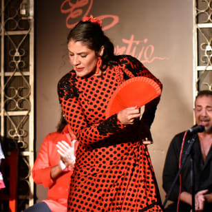 Espectáculo de flamenco local en Taberna el Cortijo