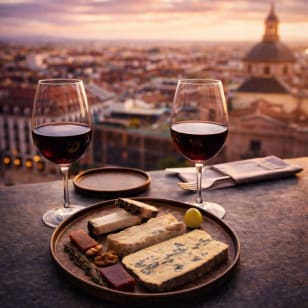 Plan para dos: Tabla de quesos y bebidas en Ella Sky Bar